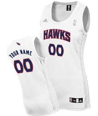 Womens Customized Atlanta Hawks White Jersey